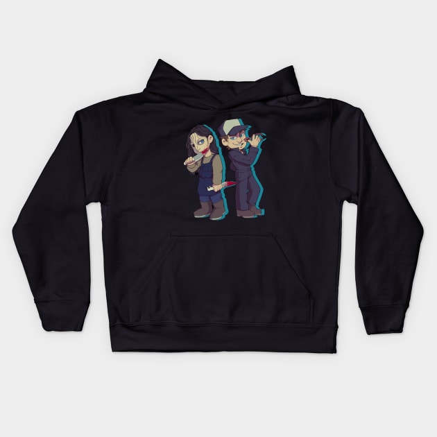 Sinclair Twins Kids Hoodie by Beansprout Doodles